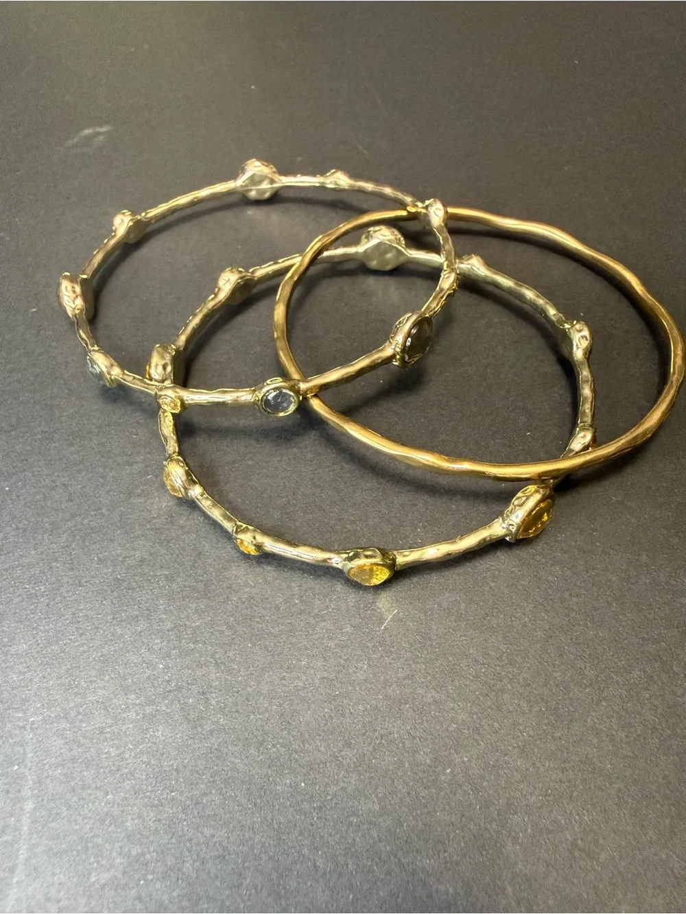 Gold and Stone Bangle Set